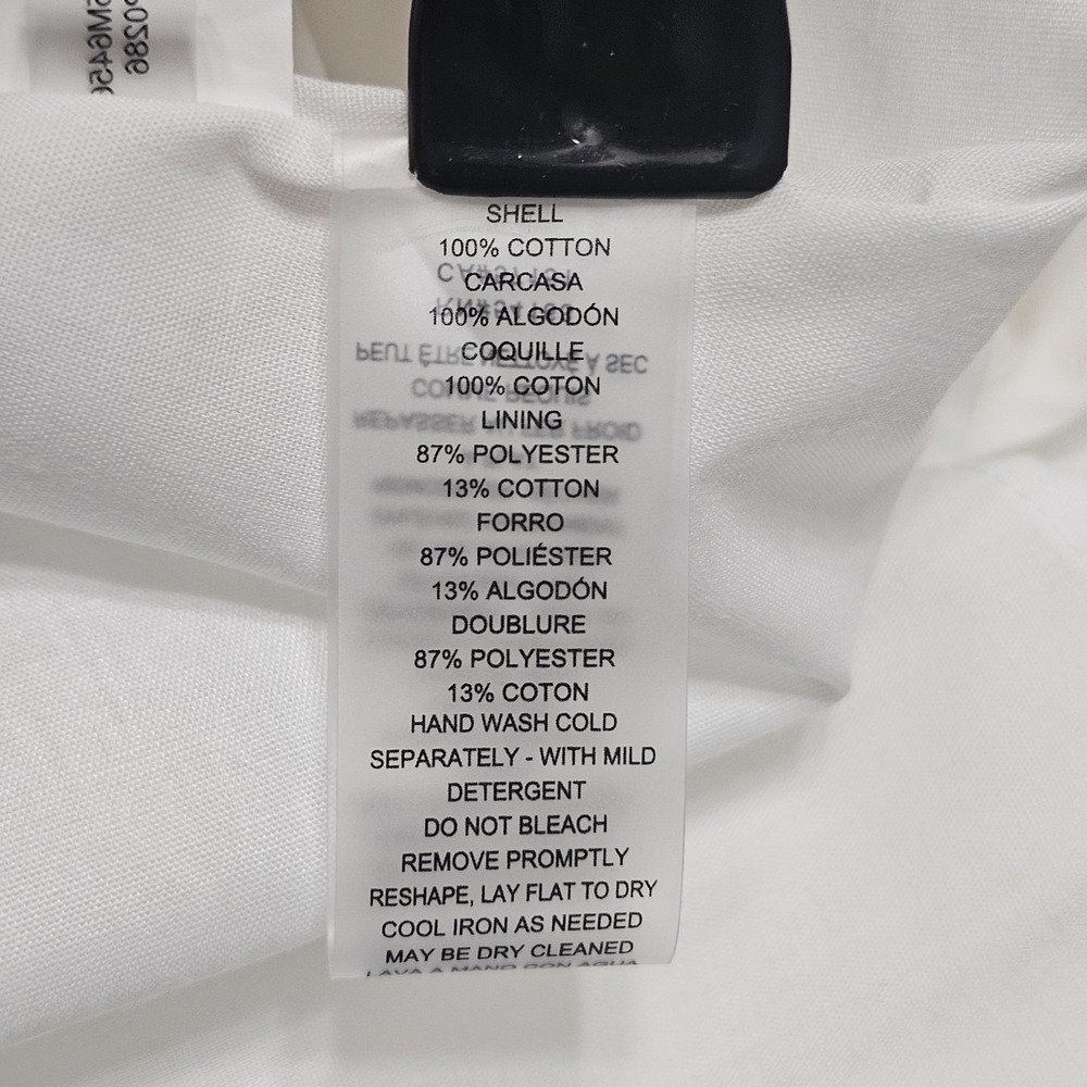 Vince Camuto Women Shirt Dress Size 12 Fit Large New White Elastic Waist Button - Picture 14 of 15